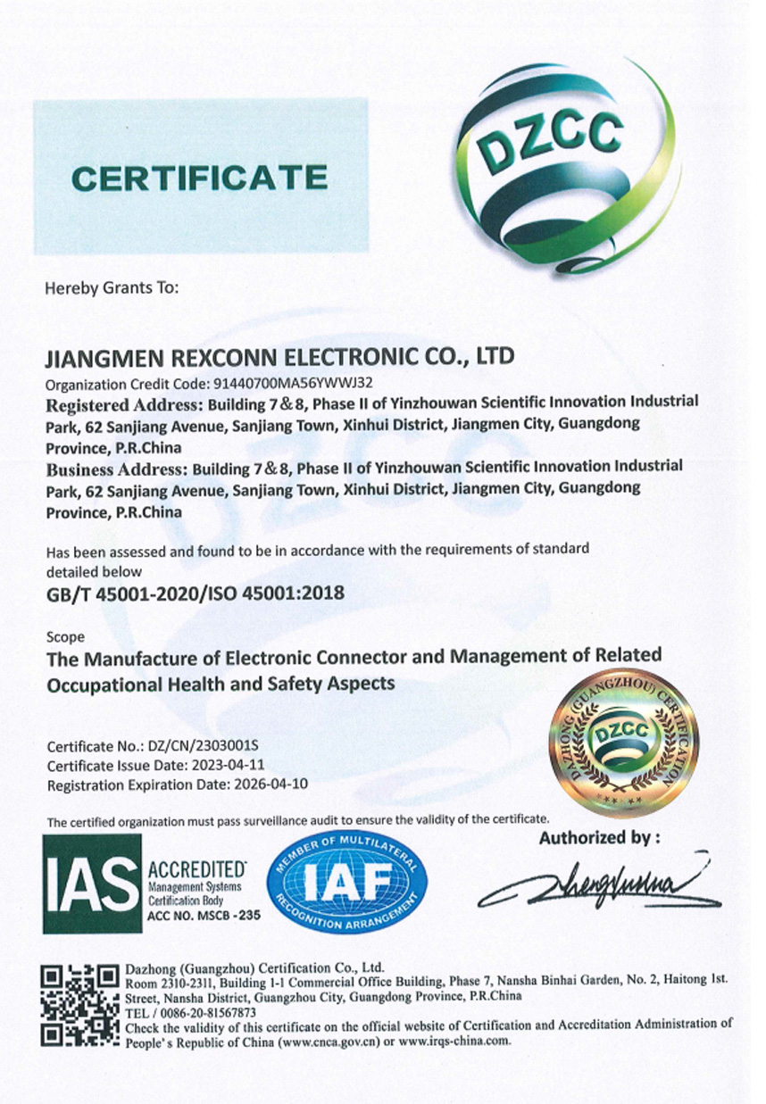 ISO45001 CERTIFICATE